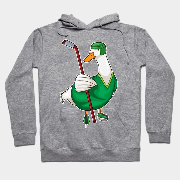 Duck Ice hockey Ice hockey stick Hoodie by Markus Schnabel